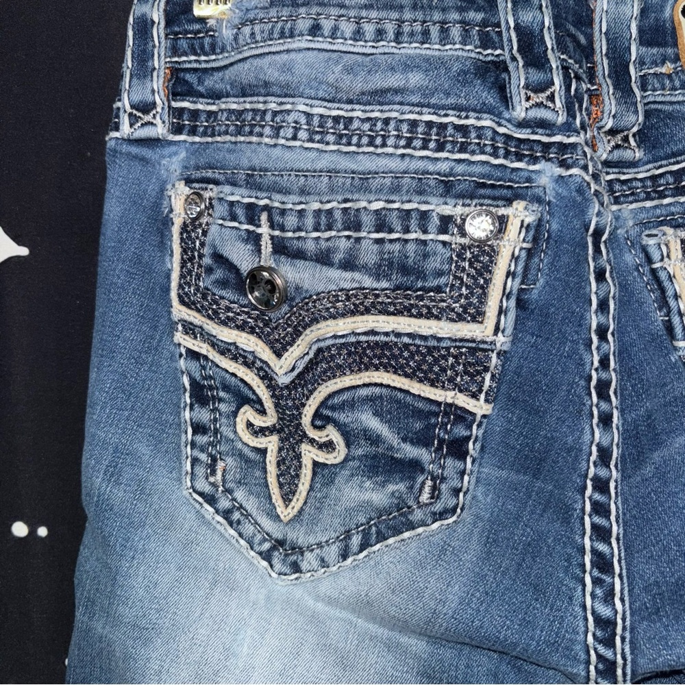 Rock Revival Blue Boot Cut Jeans with Decorative Stitching - Picture 8 of 16